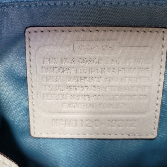 Coach Kristin bag, authentic woven white leather satchel with crossbody strap - Picture 6 of 14